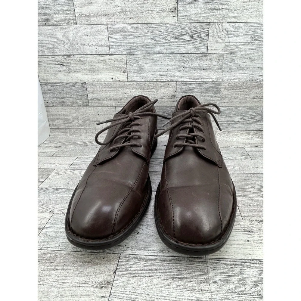 Born Mens Brown Leather Bicycle Toe Oxford Dress Shoes H14052 Size‎ 11.5M
